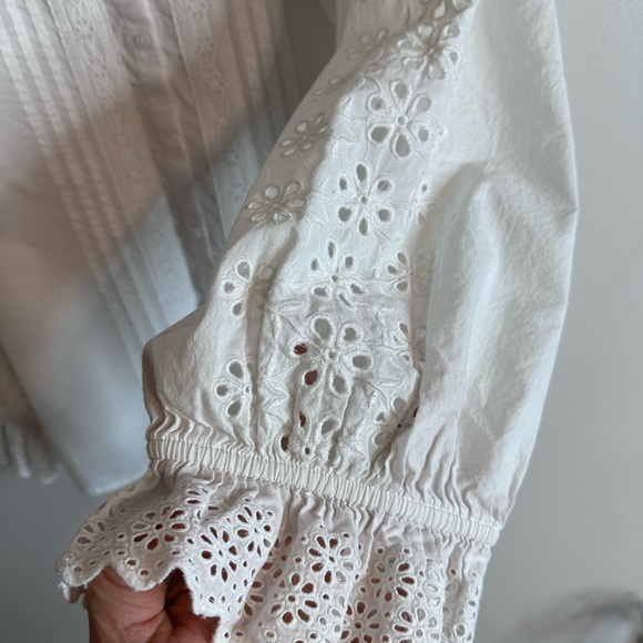 J. Crew White Eyelet Lace Blouse - Picture 3 of 11